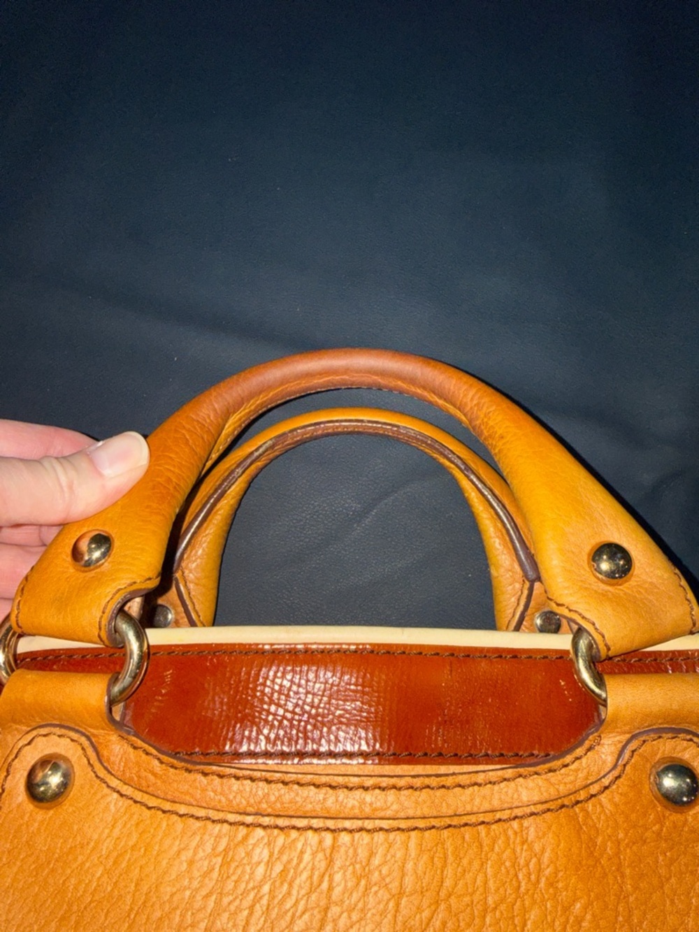 Celine Two-Tone Tan & Brown Leather Satchel - Picture 15 of 15